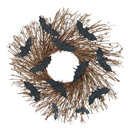 Halloween Wreath Scary Black Bat Horror Decor Front Door Wall Window Home Festive Atmosphere Decoration