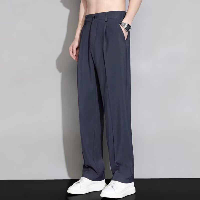 Large size men s drape casual trousers men s trousers loose straight trousers drape suit trousers M
