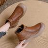 Women's Boots 2026 New Soft Soled Leather Flat Bottomed Retro Comfortable Short Boots Anti Slip Round Toe Single Boot