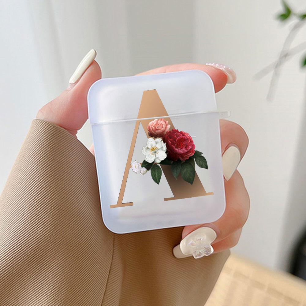 Cute Gold 26 Letters A Z Earphone Case for Airpods 4th 3rd Pro 3 2 Shockproof Cover for Airpod 2 3 1 Protective Accessorie Shell