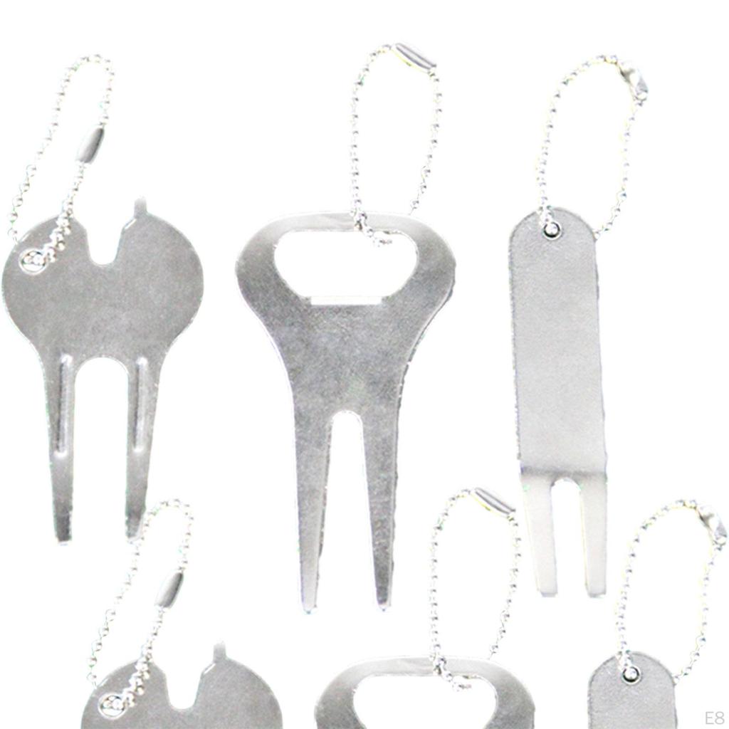 6pcs Golf Divot Repair Tool Putting Green Fork Zinc Alloy Multipurpose Pitch Mark for