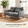 2 Seater Sofa Loveseat Sofa With Spring Cushions Wide And Deep Seat Wood Legs Grey