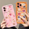 Cute Sticker Love Heart Case For iPhone 18 Pro Max Shockproof Bumper Soft Silicone Cover For iPhone 17 16 15 14 13 Pro Max 17E
