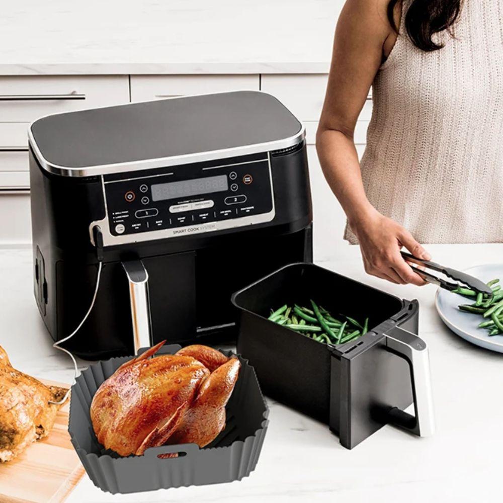 2Pcs/Set Foldable Air Fryer Liner Silicone Air Fryer Baking Tray Air Fryer Basket  Cake