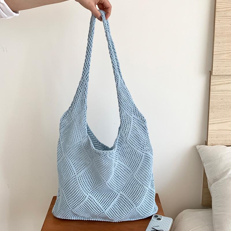 Hollow mesh woven women's bag summer shoulder underarm tote bag large capacity