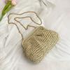 Hollowed Out Shell-shaped Weave Bag Chain Strap Beach Bag Casual Straw Shoulder Bag  Summer