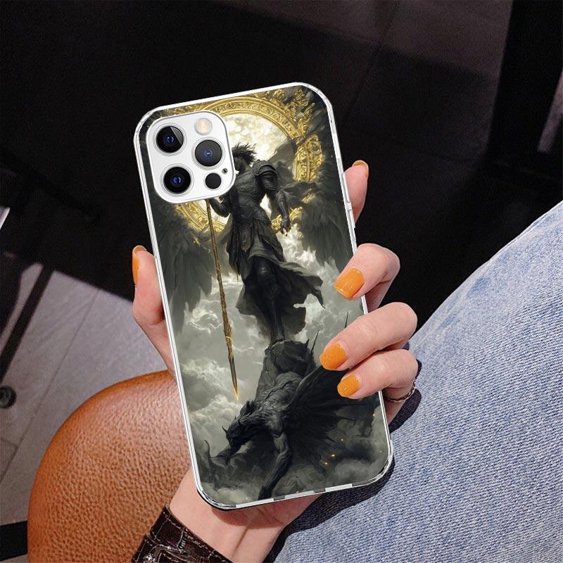 Archangel Michael Phone Case For iPhone 13 12 Mini 11 Pro Max XS XR X SE 7 8 Plus 5S 5 6S 6 Gift Print Cover Fundas