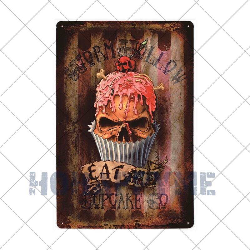 Food Dessert Sign Cake Donuts Hot Dog Metal Plaque Vintage Poster Decorative Restaurant Shop Cafe Wall Decoration Plates 20x30cm