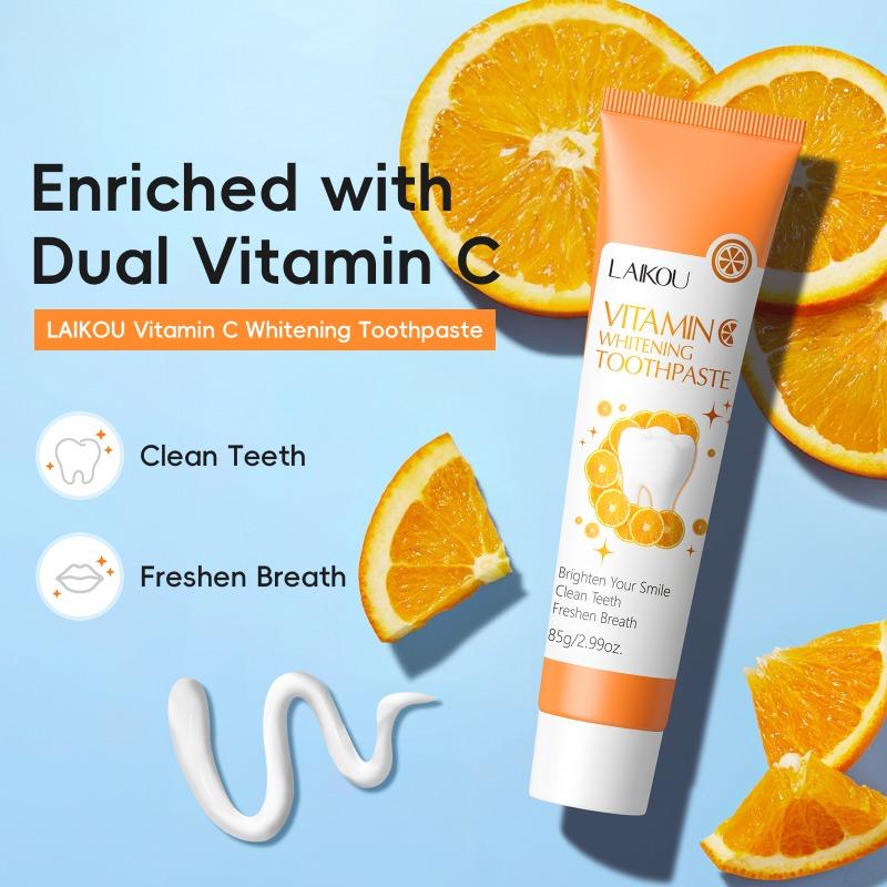 Vitamin C Toothpaste, Whitening Teeth, Fresh Breath, Stain Removal & Gum Care