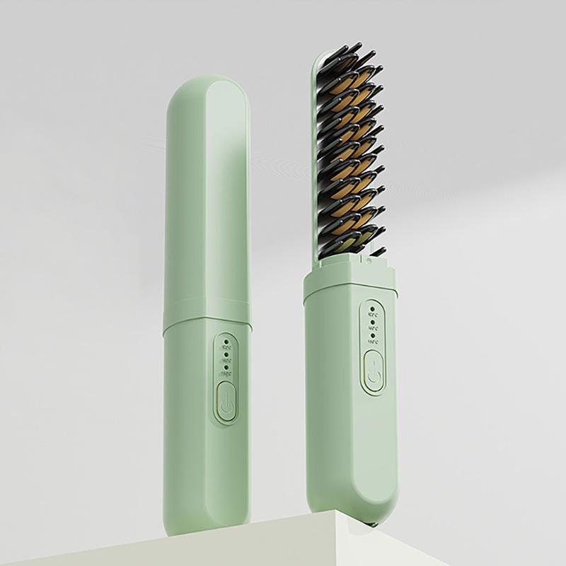 Pettine Elettrico Portatile Multifunzione Piastra Lisciante per Capelli Pettine Ricarica USB Strumento per lo Styling Anti-scottatura