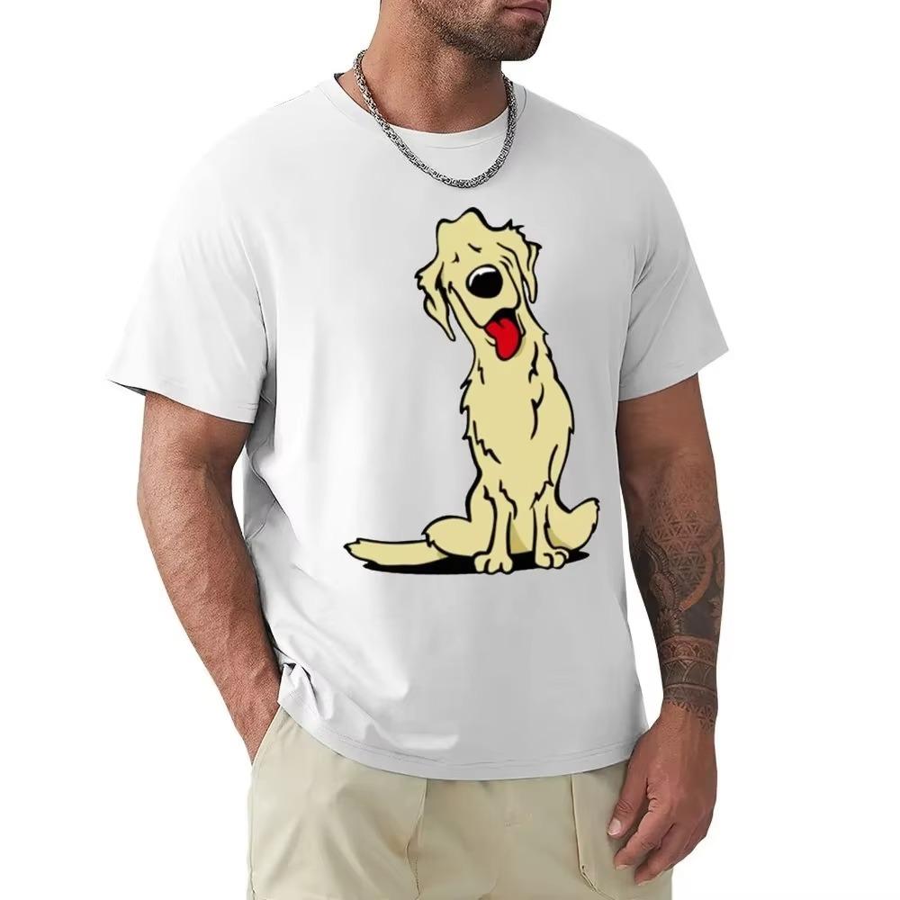 Cute Dog Cartoon Gold Dog T Shirt Harajuku Short Sleeve T-shirt 100% Cotton Graphics Tshirt Tops