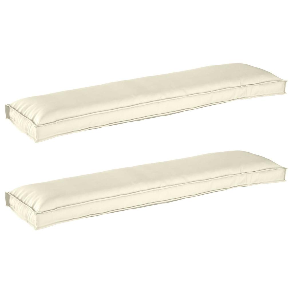Pallet Cushion Set 2 Pcs Cream 150 X 40 X 8 Cm Oxford Fabric