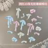 50 Pcs Bowknot Nail Art Decorations 3D Satin Light Nail Charms Colorful Ribbon Bow Rhinestone Diy Manicure Tools Parts