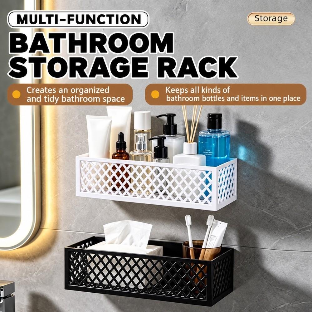 Black White Color Bathroom Organizer Raised Bracket Bathroom Storage Holder Sink Countertop