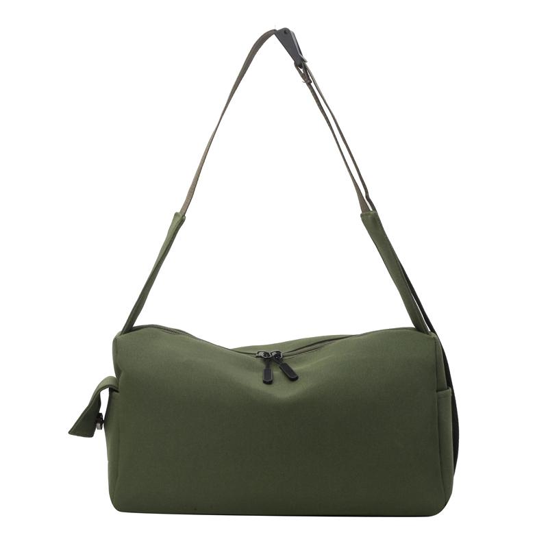 

Сплошной цвет Холщовая сумка Женская простая сумка через плечо Сумка через плечо большой емкости темно-зеленого