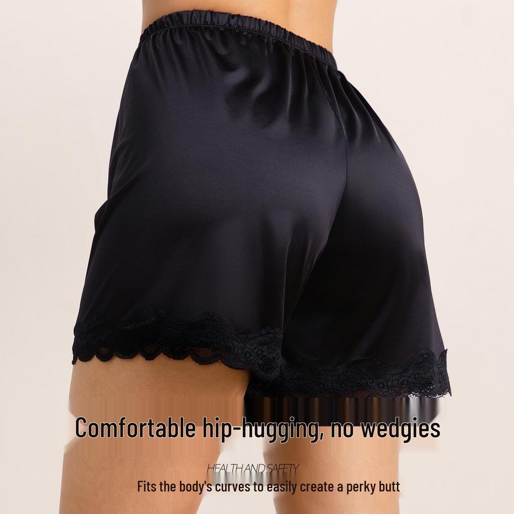 Women's Summer Ice Silk Lace Shorts - Anti-Exposure, Loose, Plus Size Pajamas, 2026 Collection