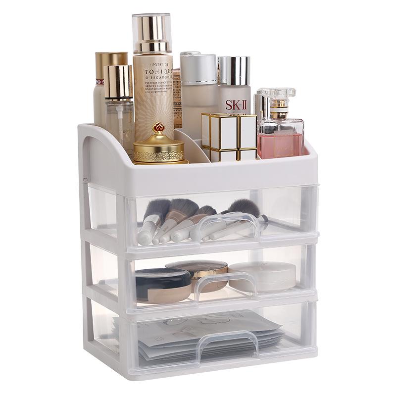 Large Capacity Desktop Cosmetic Storage Box with Drawers for Skincare and Lipstick