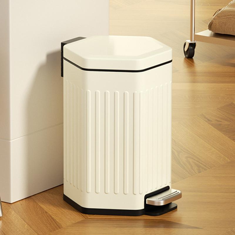 Stainless Steel Trash Bin Kitchen Pedal Trash Can Large Capacity Wastebasket Bedroom Dump Luxury Antiodor Home Garbage Container