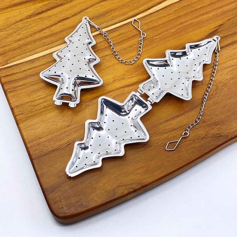 Stainless Steel Tea Infuser Christmas Tree Shape Mesh Tea Strainer Creative Christmas Party Teas Strainers Herb Spice Filter