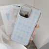 Gilded iPhone 16 phone case 17 Pro Max blue checkered pattern 14 electroplated 13 resin-coated 15 suitable for Apple/Huawei