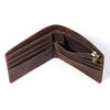 Men's Bifold Wallet with Zipper Coin Pocket Crazy Horse Leather Multi Card Slots Vintage Short Wallet for Men Genuine Leather