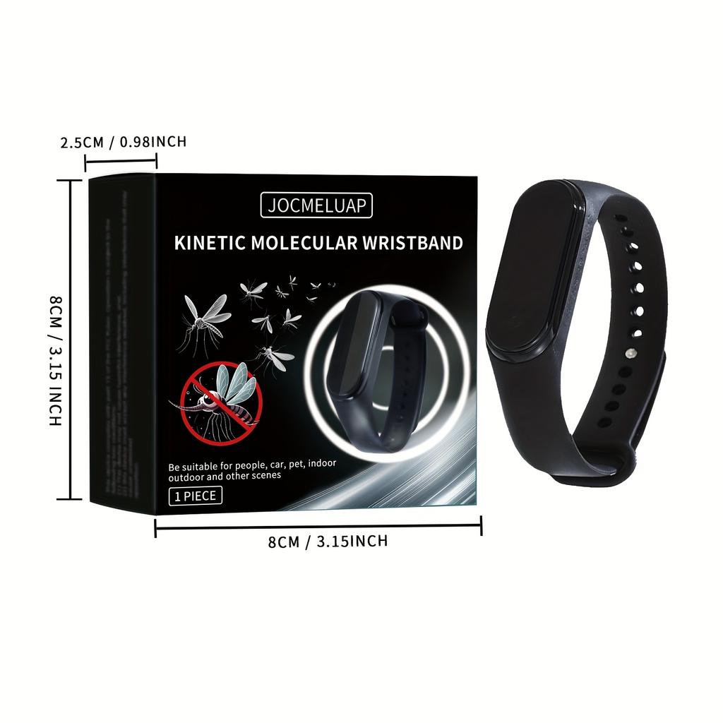 

Портативный репеллент от комаров наручные часы с силиконовым браслетом для кемпинга на открытом воздухе защитный браслет от насекомых 1PCS чёрный