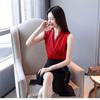 Women's Clothing 2022 Spring Summer New Temperament Simplicity V-Neck Solid Color Sleeveless Chiffon Shirt Loose Women's Blouse
