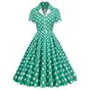 Picknickkleid im Stil der 50er Jahre mit Polkapunkten und hoher Taille für Retro-Veranstaltungen