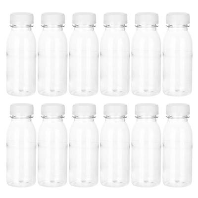 12Pcs 200ml Plastic Juice Bottle Beverage Bottle Fruit Tea Bottles Juice Packaging Bottle Beverage Pet Food Grade With Cover