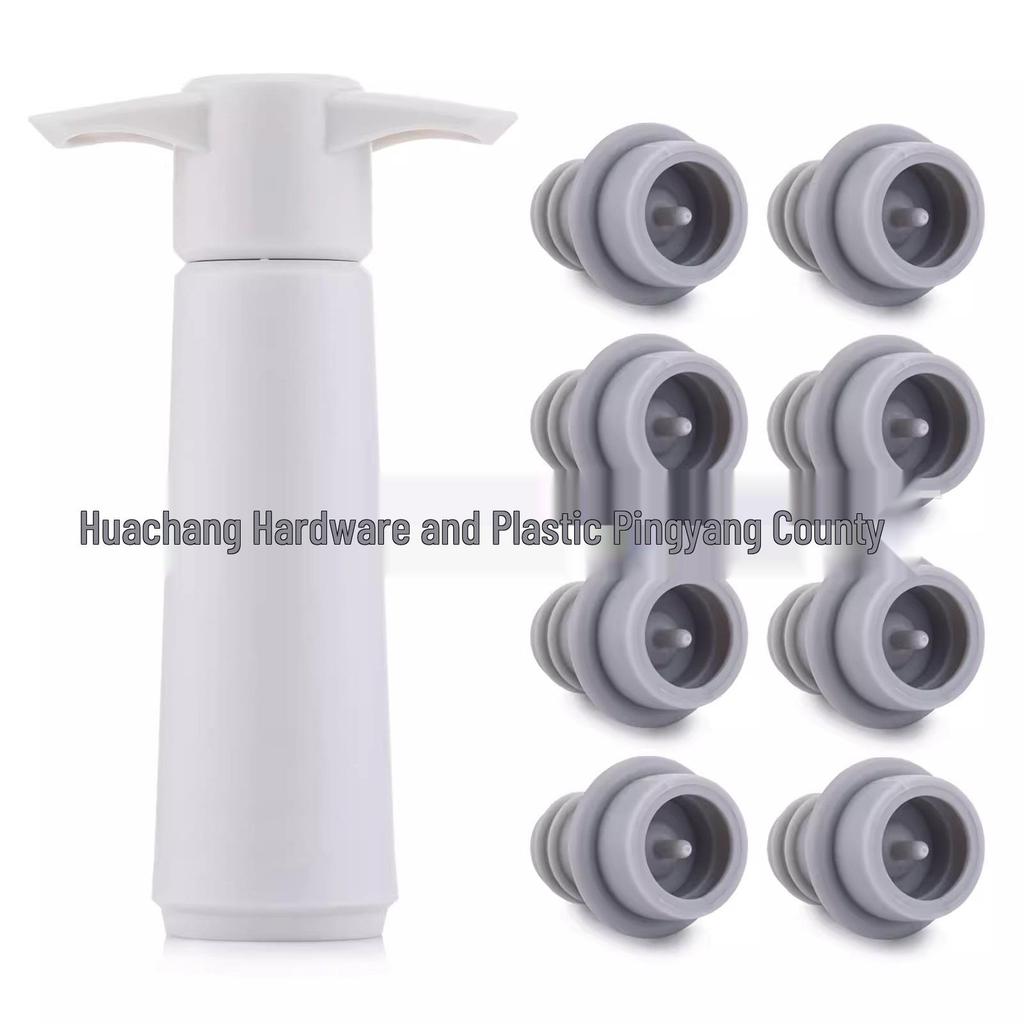 Pompka próżniowa do wina ze stali nierdzewnej i czarnej z korkiem silikonowym