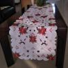 Popular Christmas Poinsettia Flower embroidery table place mat Cloth placemat coaster kitchen Table Surface decoration and accessories for Home
