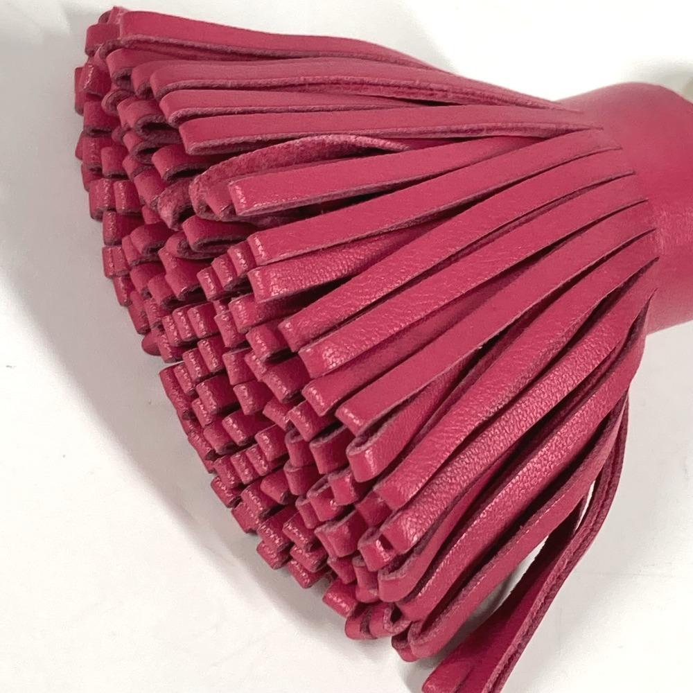 Hermes Fringe Tassel Carmen Bag Charm Key Holder Leather / Metal Pink