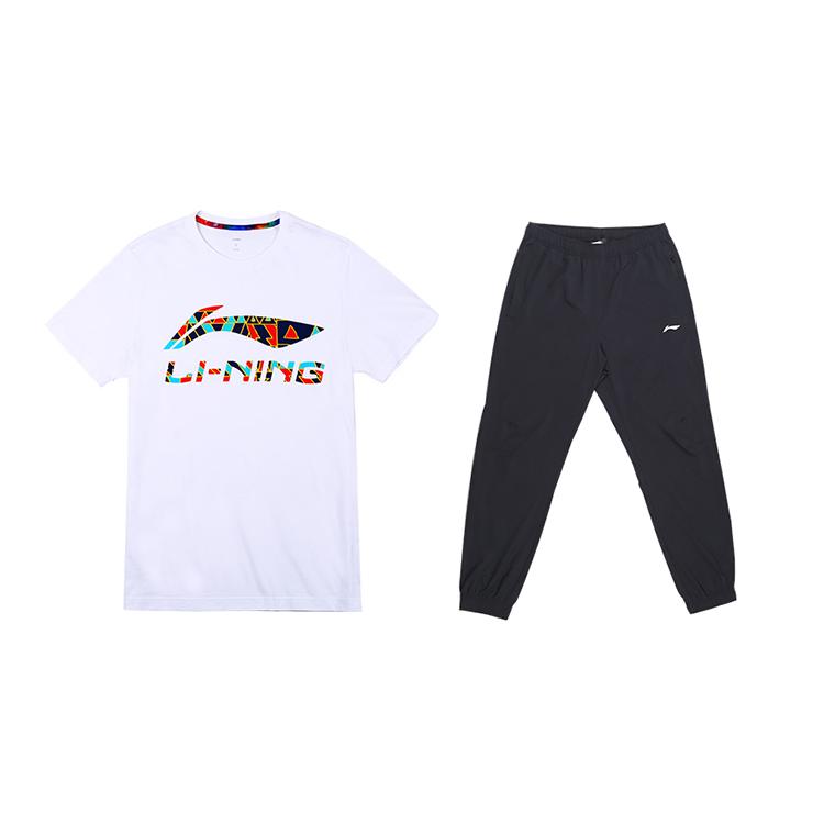Li Ning Casual Sportswear Men s White+Black YHST175-2+YYKT063-1 XXXL