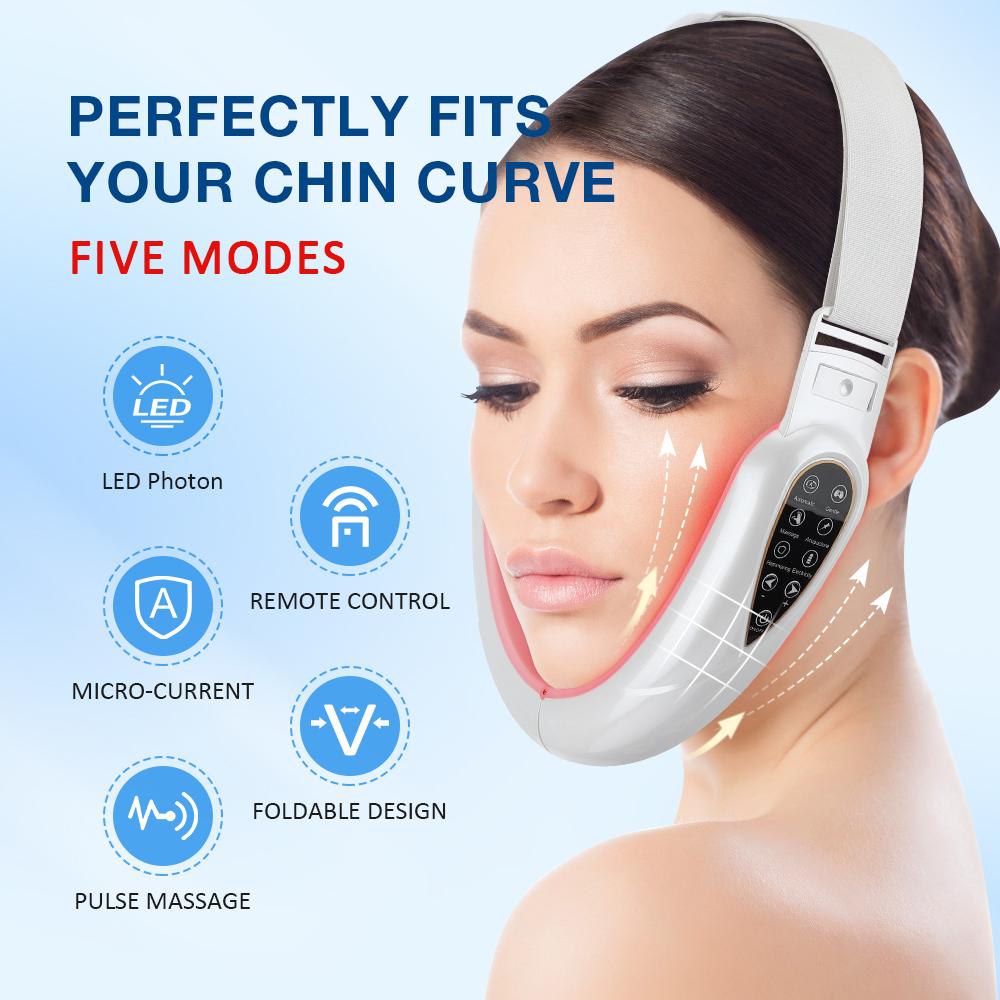 V Face Lifting Machine Electric V-Line Up Lift Belt Face Skin Hot Compress Lifting Firming Beauty Device Double Chin Reducer