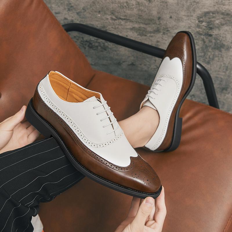 Fashion British Style Brand Men's Dress Shoes Fashion Patent Leather Men Business Flat Shoes Breathable Men Formal Office Working Shoes