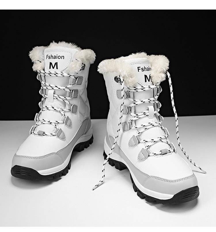 Women's Plus Size Mid-Calf Fleece-Lined Snow Boots