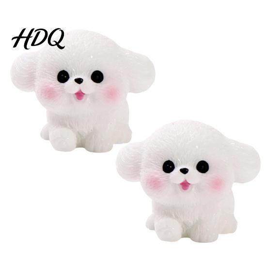 Display Box Collectibles 2Pcs Mini Dog Figurines Cute Resin Puppy Miniature Animal Figures Small Adorable Statue Decorations Ornaments for