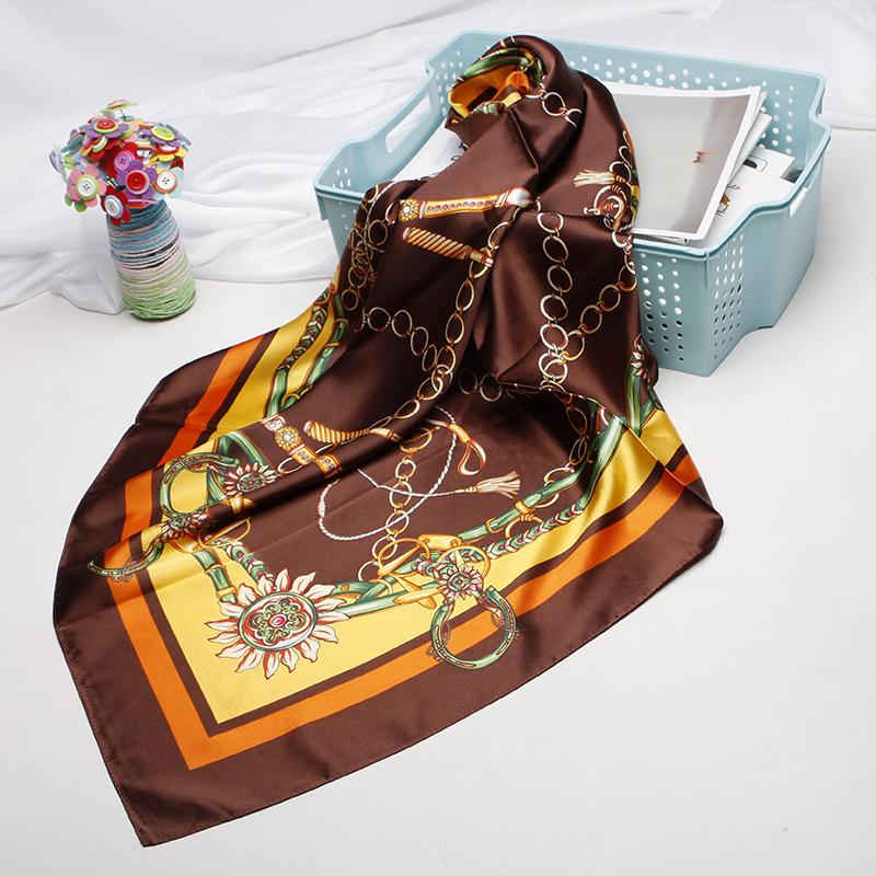 High-quality Luxurious Silk Scarves Headband Scarfs Neck Scarf For Women Chain Silk Scarf Women's Decorative Shawl