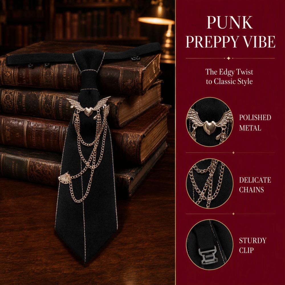 Polyester JK Collar Pin No Tie Needed Neck Ornament Fashion Chain Neck Accessory Shirt Match