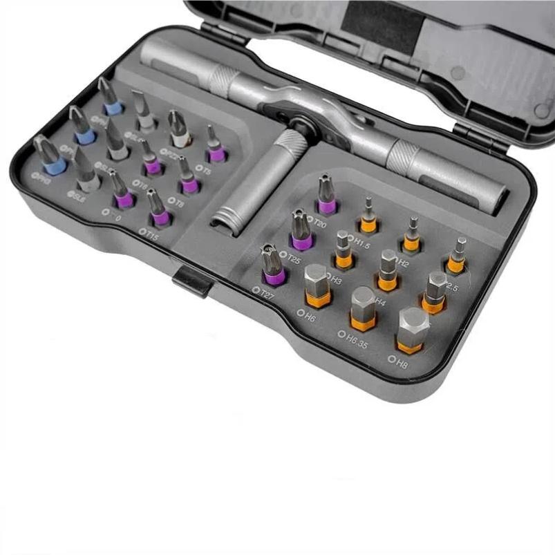 24In1 Multifunction Ratchet Screwdriver Set Multi Magnetic Bits Mini Repair Tool Kit Household Tool For Pc & Desk Etc.