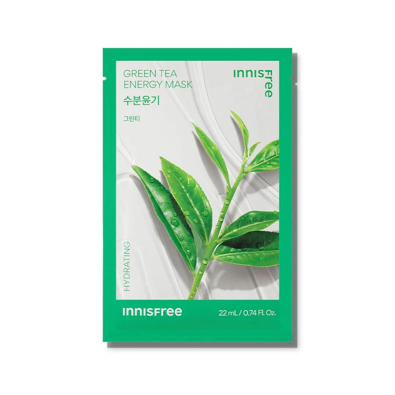 Innisfree mask, soothing, moisturizing, dry skin, combination skin, normal skin, 20 /40 Green Tea Energy Mask-20 pieces