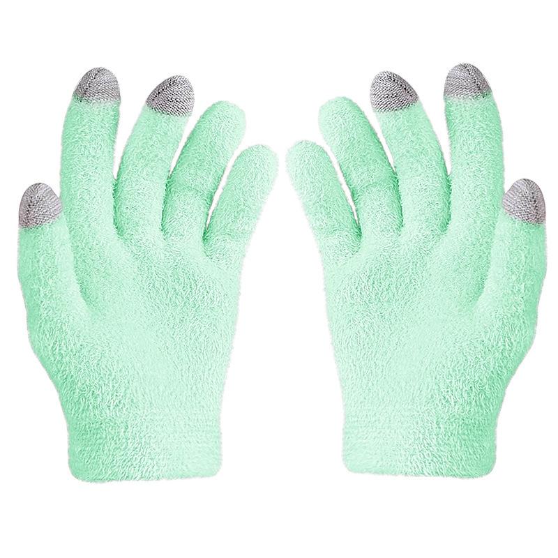 Feather Yarn Gel Heel Socks Hand and Foot Gel Touch Screen Gloves Plant Full Socks Five-finger Gloves