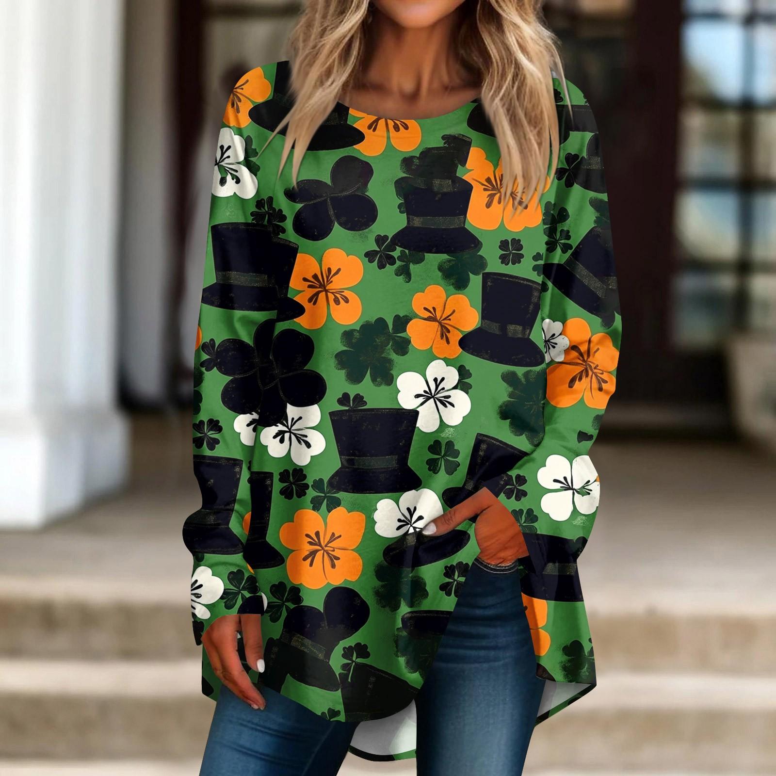 

Женская свободная футболка с круглым вырезом и длинными рукавами, топ-пуловер с длинными рукавами S оранжевый