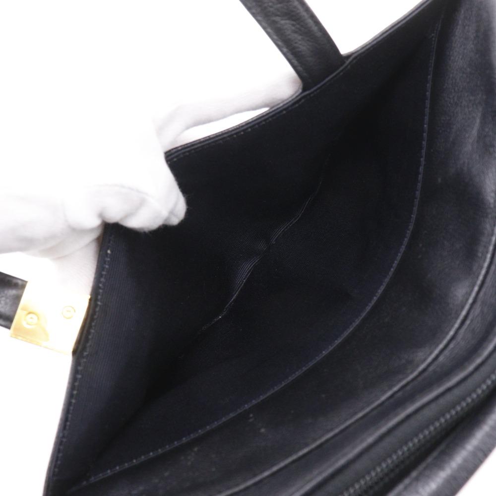 BURBERRY Shibo leather Handbag Nova Check black leather Women Used