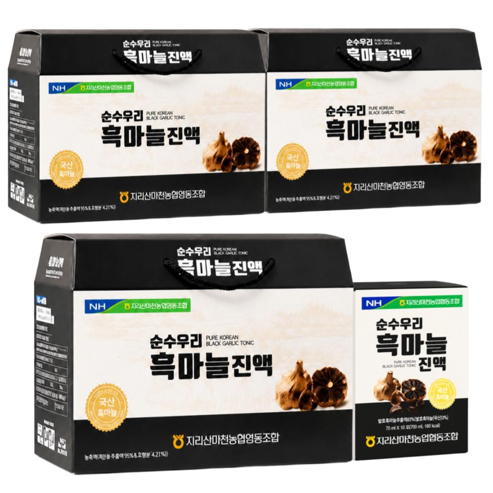 HACCP HnF NongHyup Soonsoo Woori Black Garlic Extract Hanhan Korea Fermented Black Garlic Health Juice 3 Boxes 2.1L