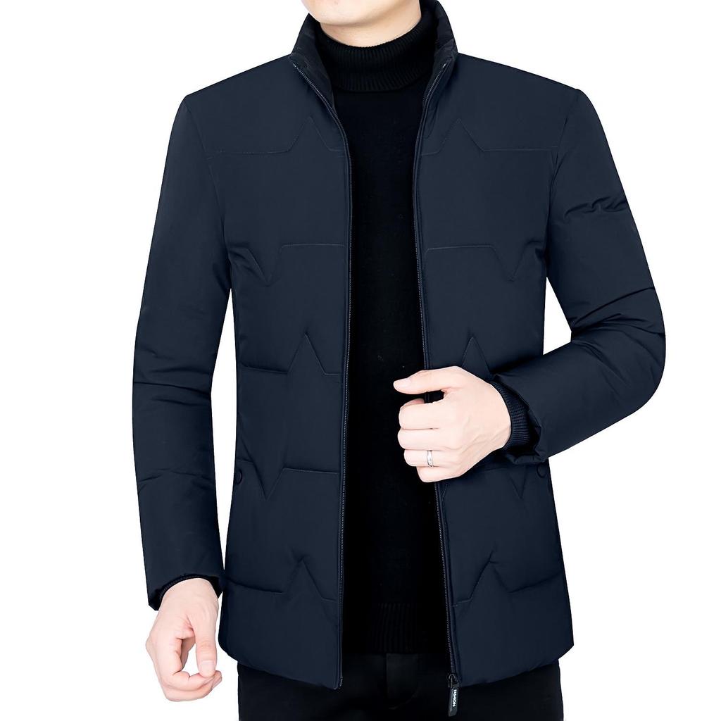 2025 Winter Heren High-End Gewatteerde Katoenen Jas: Dikke, warme buitenkleding voor vaders van middelbare leeftijd