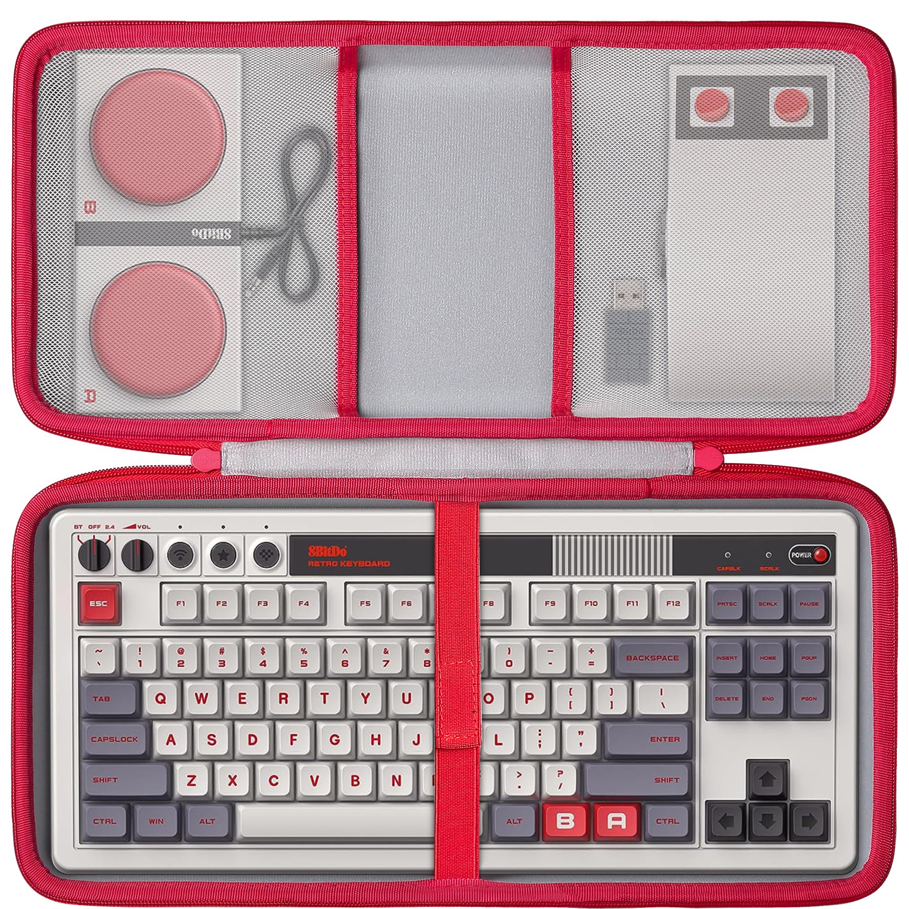 

8Bitdo Mechanical Keyboard Storage Case English Layout Japanese Layout Game Keyboard Compatible with Dual Super Programmable Buttons co2CREA (Case білий