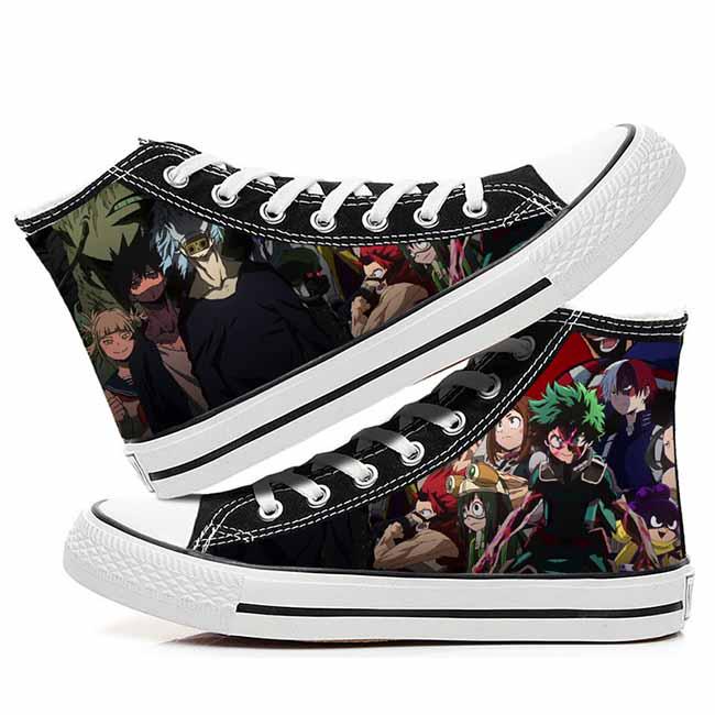 

Повседневная парусиновая обувь с граффити в стиле аниме My Hero Academy для косплея, студенческая обувь в стиле хип-хоп 39