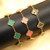 Flower Electroplated Four-leaf Clover Titanium Steel Bracelet Versatile High-end Fashion Jewelry Women's Bracelet