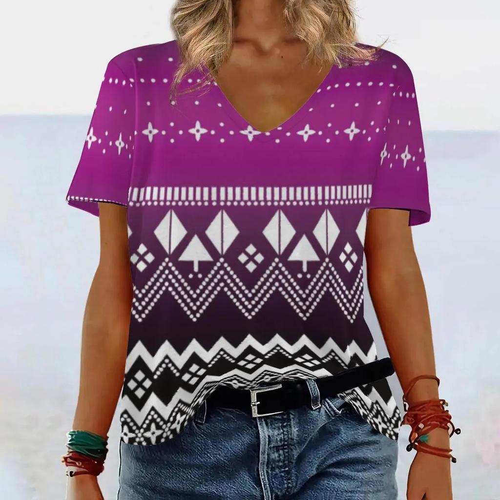 Summer New Women's Clothing Slimming Loose 3D Women's Short Sleeved Ethnic Style T-shirt